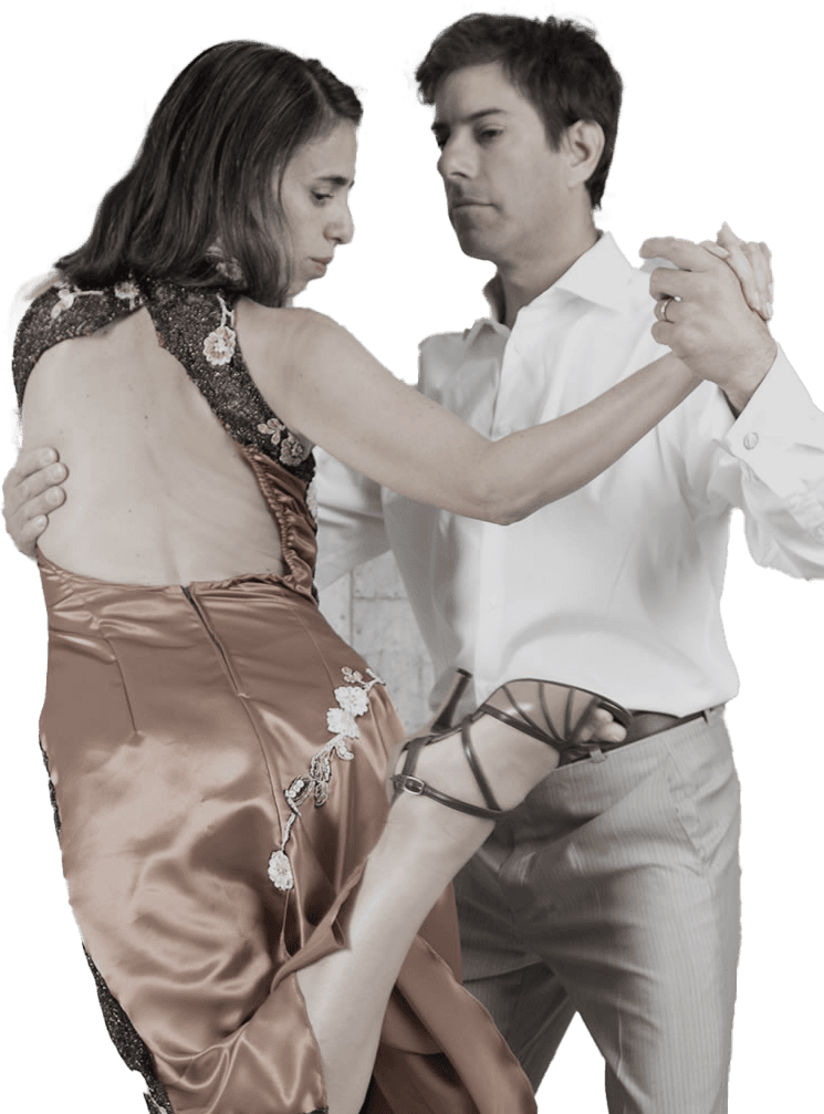 pareja bailando tango, boleo